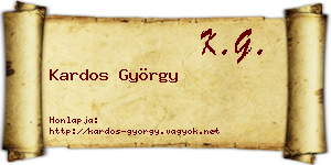 Kardos György névjegykártya